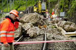 Auf der Bahnstrecke zwischen Immensee und Arth-Goldau kam es am Sonntag zu einem Steinschlag.