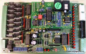 Platine mit IC's und LocoNet Interface